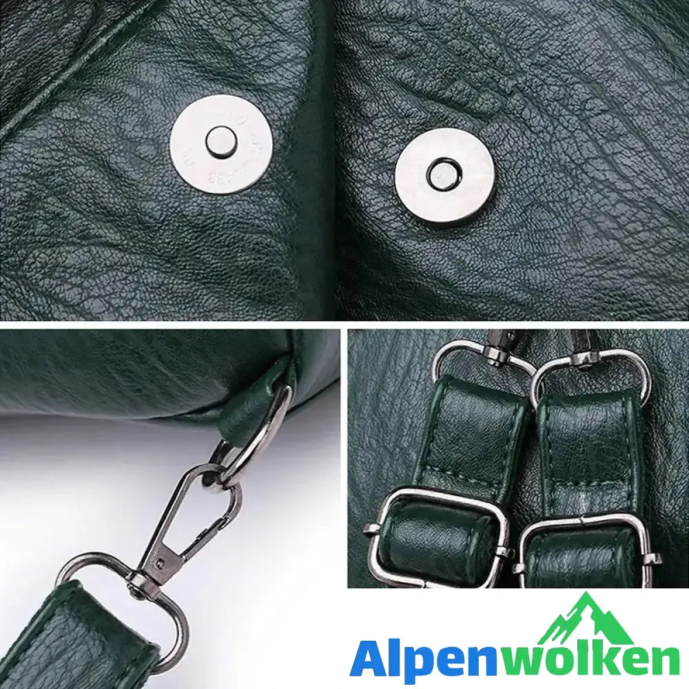 Alpenwolken - Damen Multifunktionale Modische Quadratische Handtasche aus weichem Leder