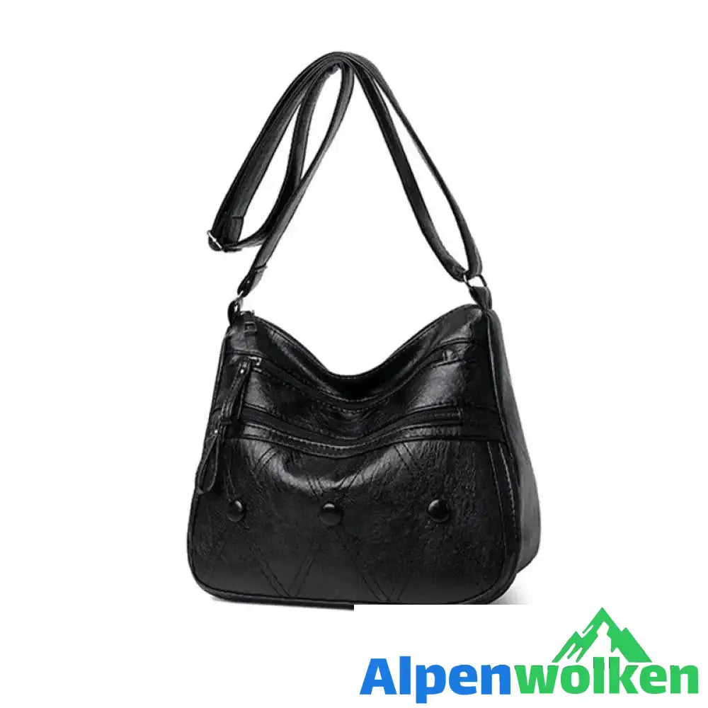 Alpenwolken - Damen multifunktionale Umhängetasche aus weichem Leder