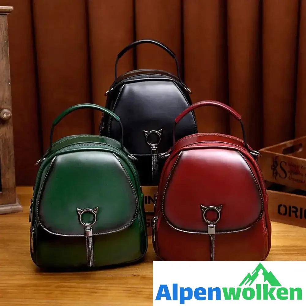 Alpenwolken - Damen Multifunktionaler Modischer Rucksack aus Leder