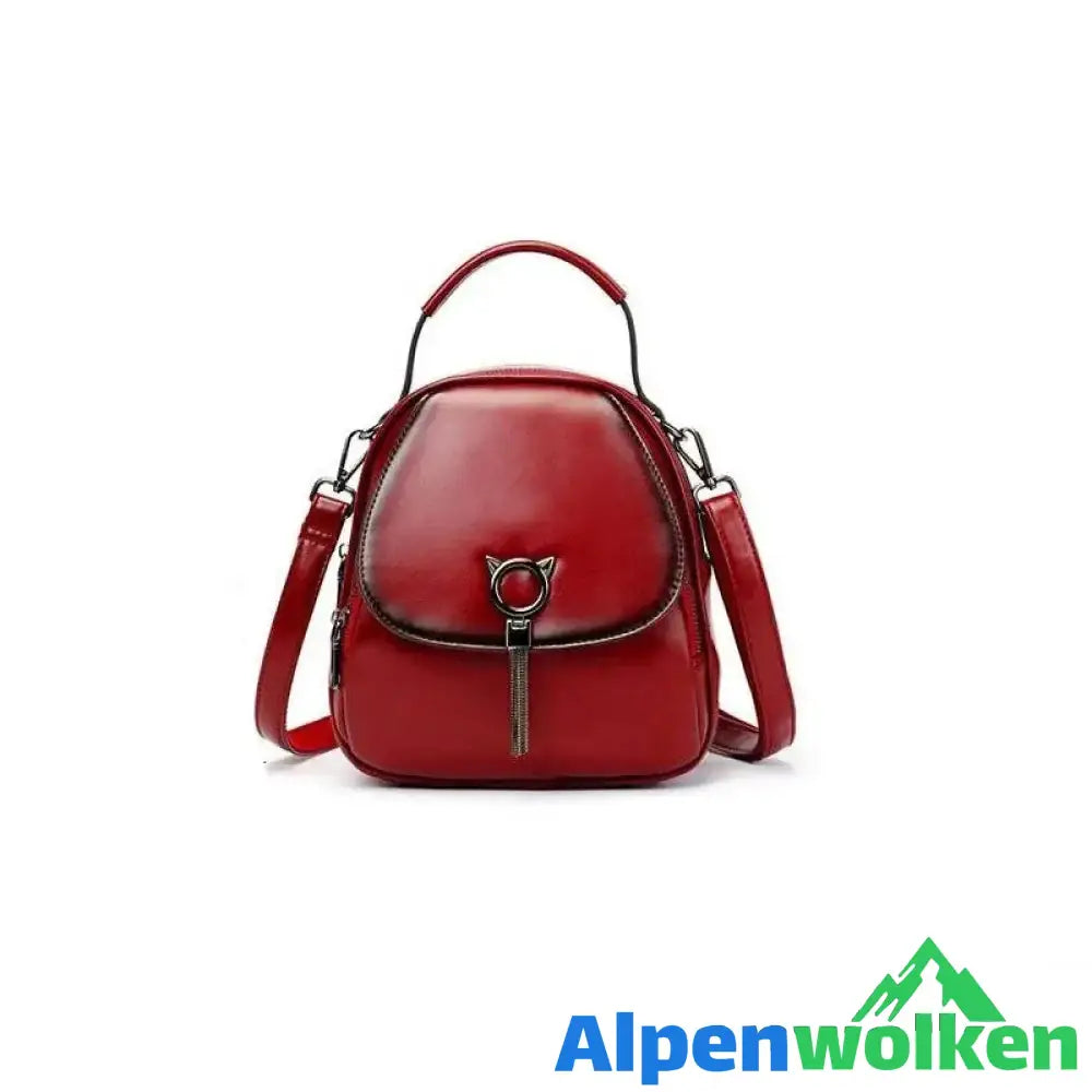 Alpenwolken - Damen Multifunktionaler Modischer Rucksack aus Leder