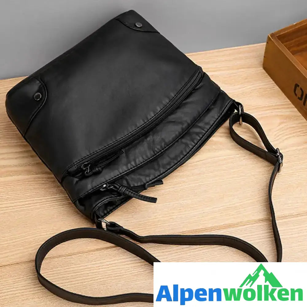 Alpenwolken - Damen Retro kleine lässige einfache Umhängetasche Schwarz