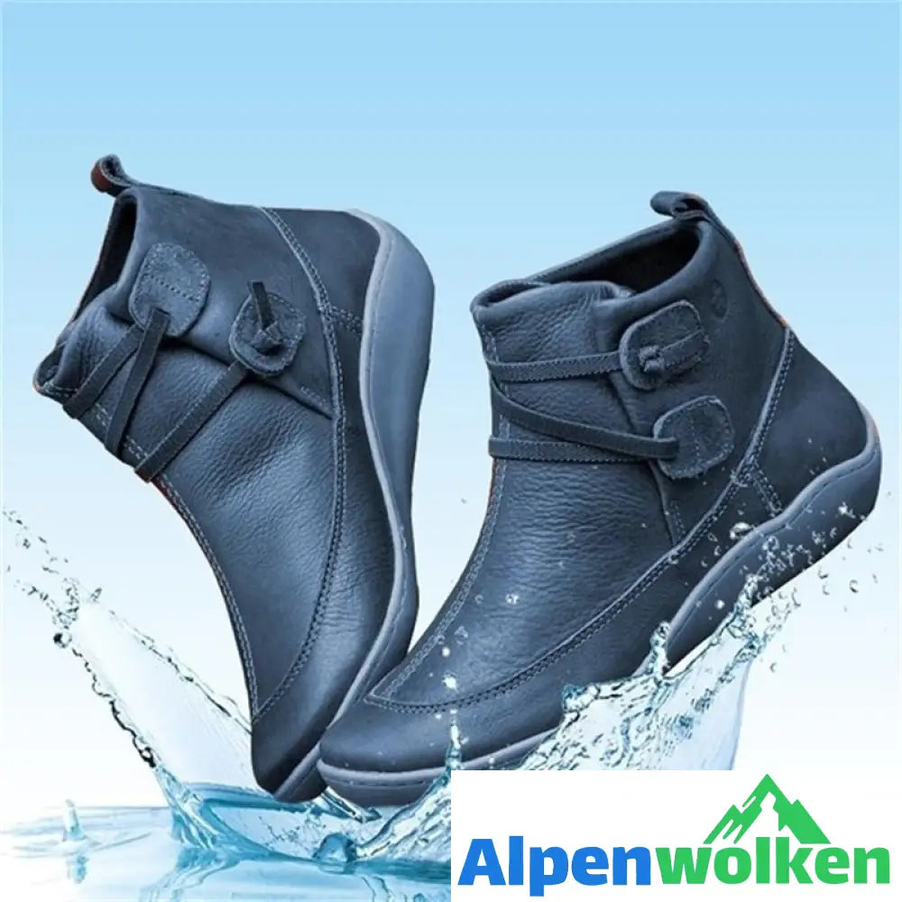 Alpenwolken - Damen Schnee-Stiefeletten Wasserdichtes Leder Orthopädische Schuhe