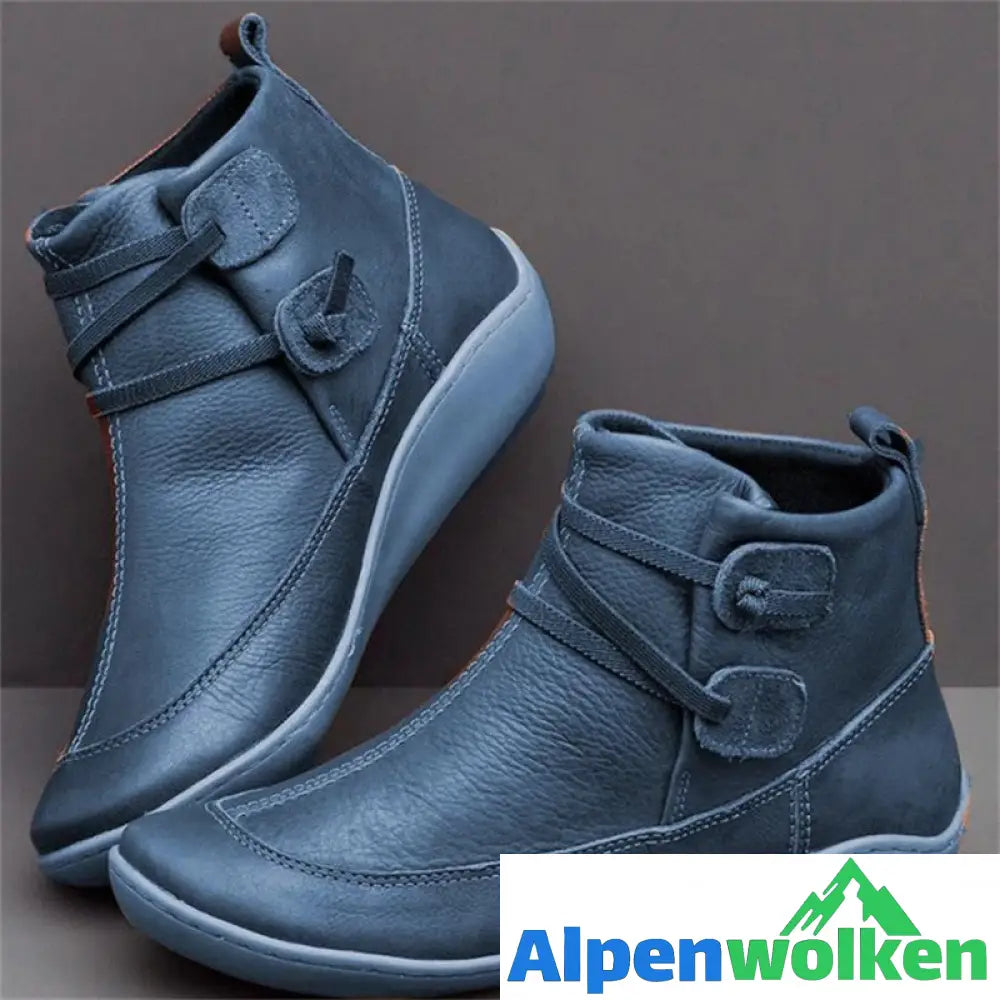 Alpenwolken - Damen Schnee-Stiefeletten Wasserdichtes Leder Orthopädische Schuhe