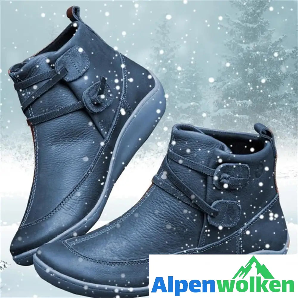 Alpenwolken - Damen Schnee-Stiefeletten Wasserdichtes Leder Orthopädische Schuhe