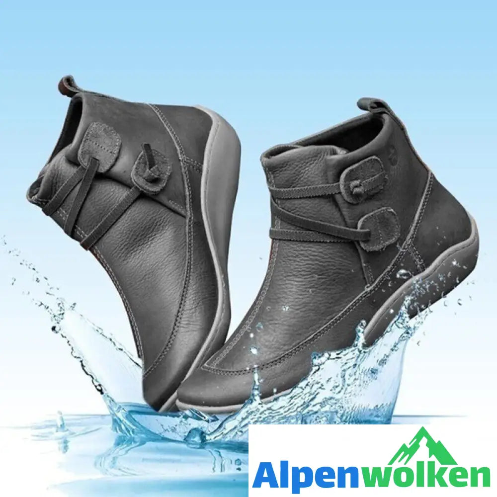 Alpenwolken - Damen Schneestiefel Wasserdicht Leder Orthopädische Schuhe