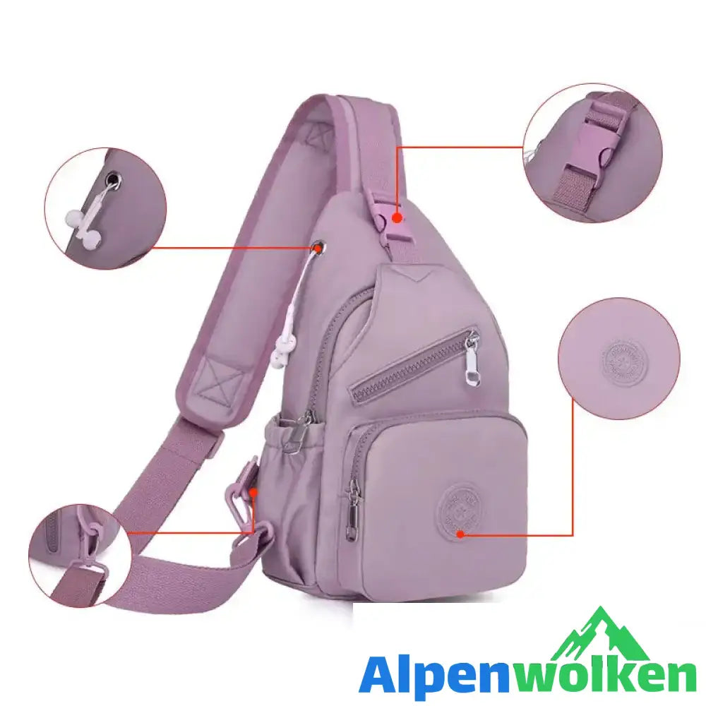 Alpenwolken - Damen-Schultertasche aus Segeltuch mit mehreren Taschen