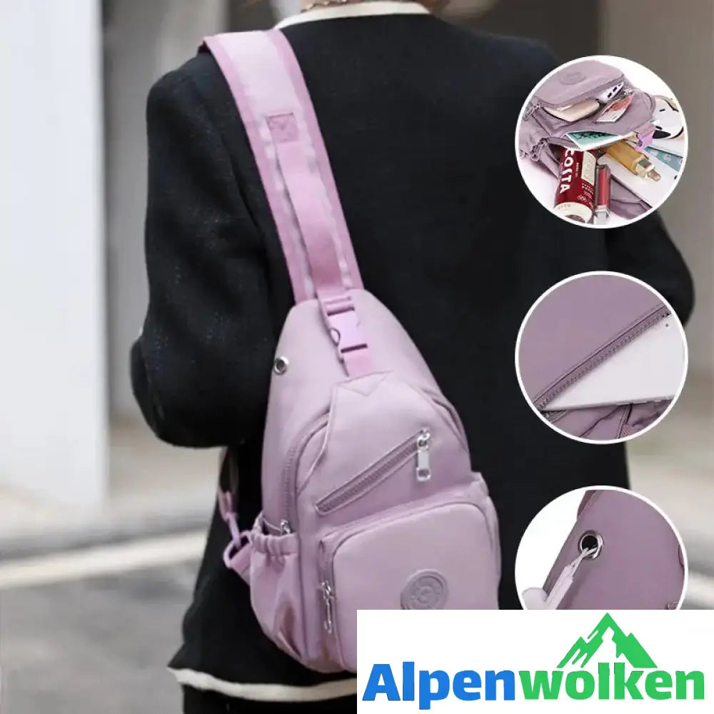 Alpenwolken - Damen-Schultertasche aus Segeltuch mit mehreren Taschen