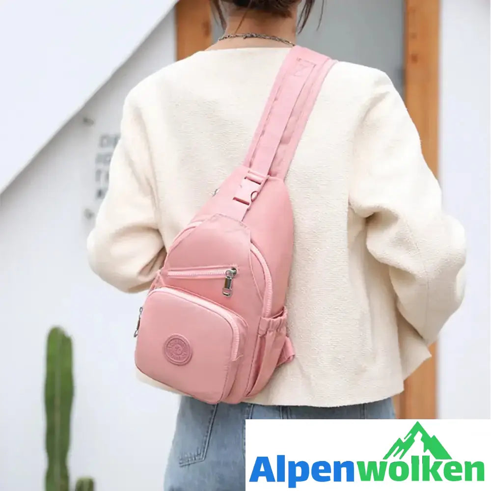 Alpenwolken - Damen-Schultertasche aus Segeltuch mit mehreren Taschen