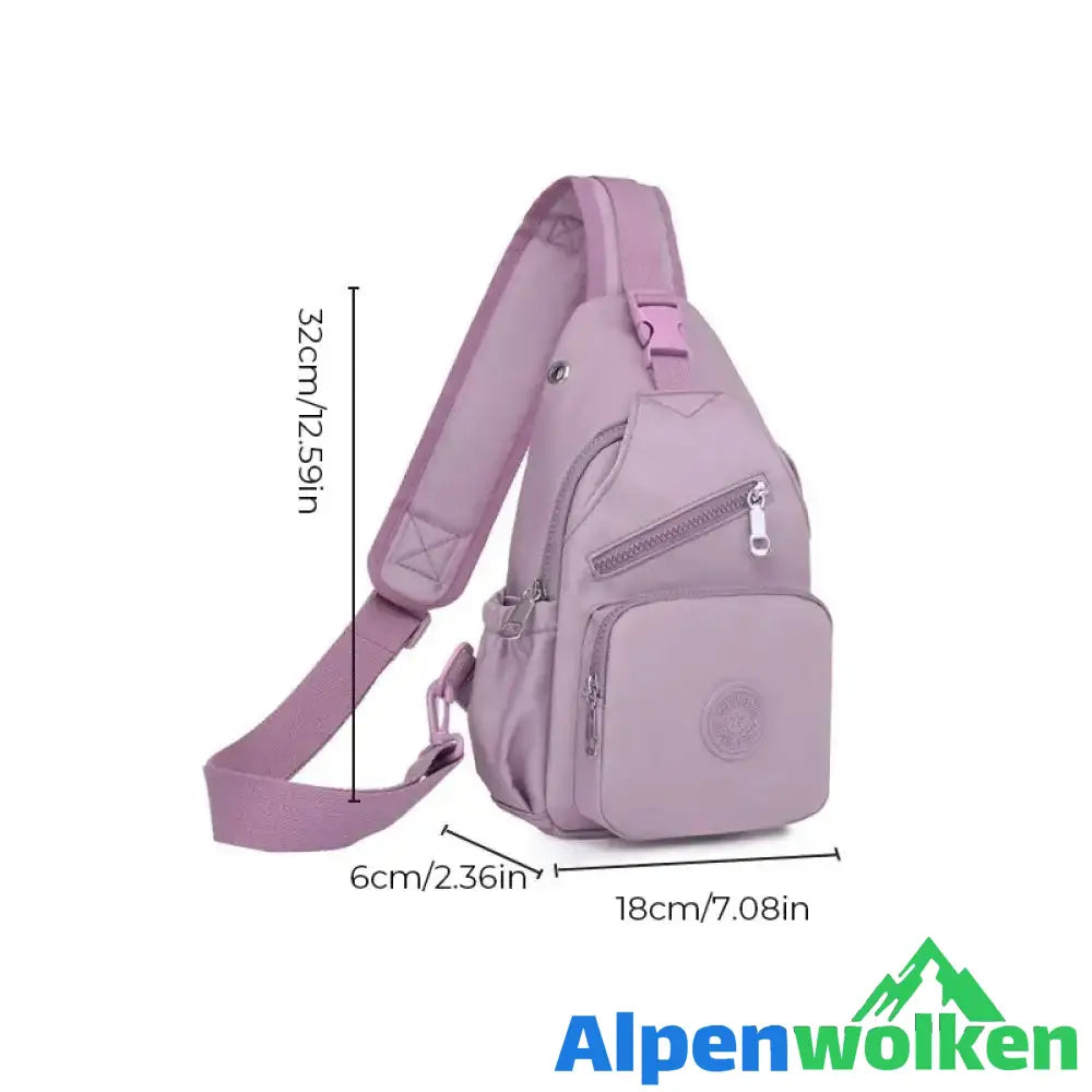 Alpenwolken - Damen-Schultertasche aus Segeltuch mit mehreren Taschen