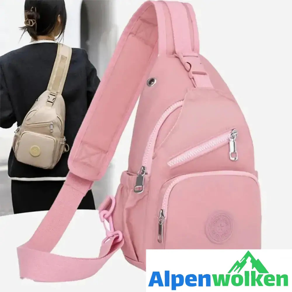 Alpenwolken - Damen-Schultertasche aus Segeltuch mit mehreren Taschen