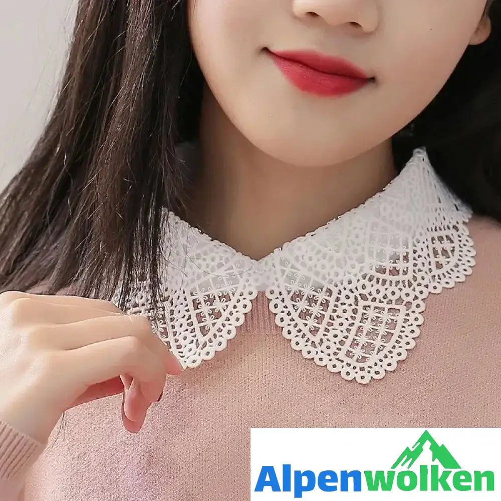 Alpenwolken - Damen Shirt Falscher Spitzenkragen