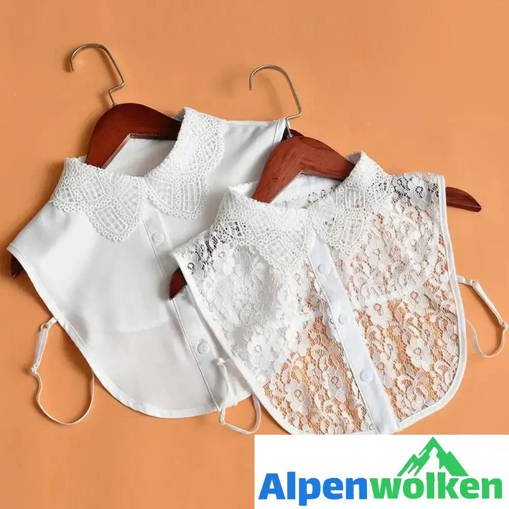 Alpenwolken - Damen Shirt Falscher Spitzenkragen