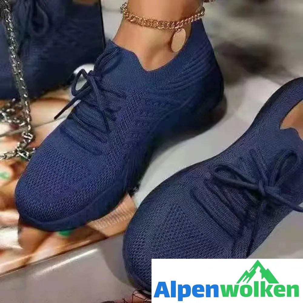 Alpenwolken - Damen-Sneakers - superleicht, rutschfest, atmungsaktiv Dunkelblau