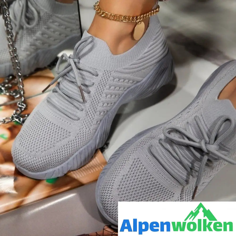 Alpenwolken - Damen-Sneakers - superleicht, rutschfest, atmungsaktiv Grau