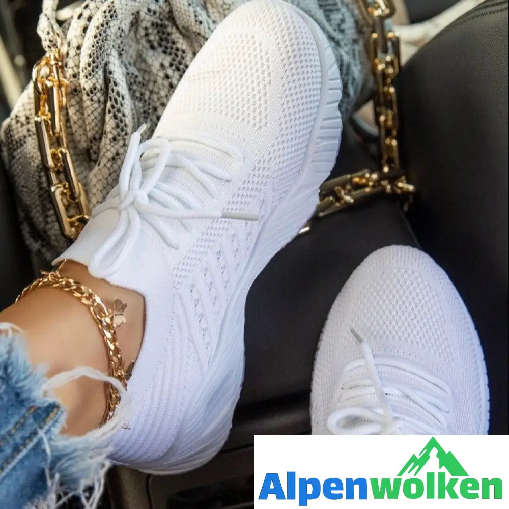 Alpenwolken - Damen-Sneakers - superleicht, rutschfest, atmungsaktiv Weiß