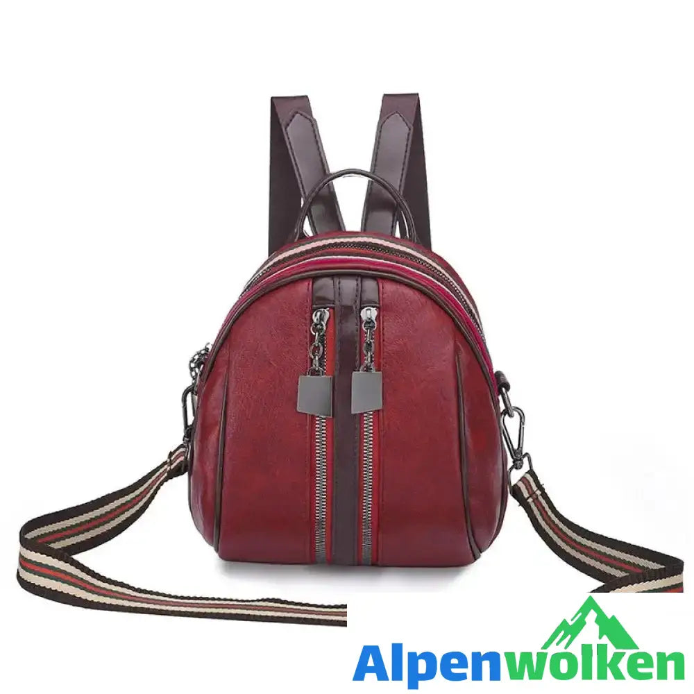 Alpenwolken - Damen Stylischer Muschelrucksack Rot