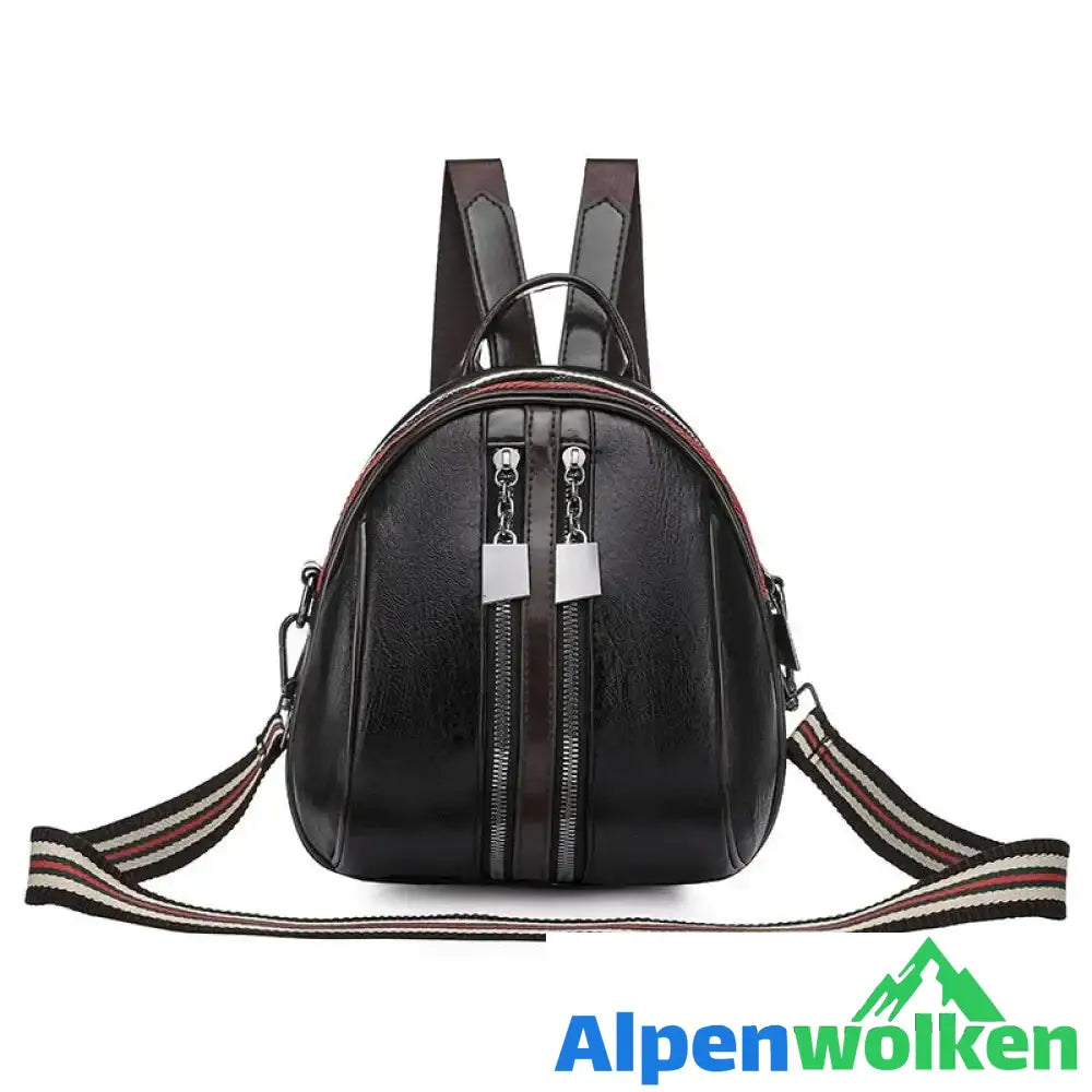 Alpenwolken - Damen Stylischer Muschelrucksack Schwarz