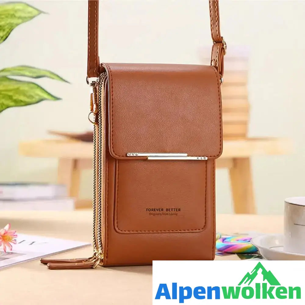 Alpenwolken - Damen Süße und stylische Handytasche Braun