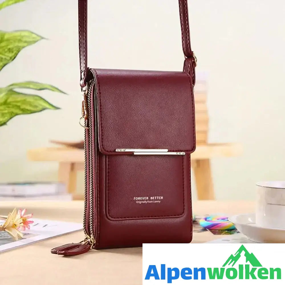 Alpenwolken - Damen Süße und stylische Handytasche Weinrot