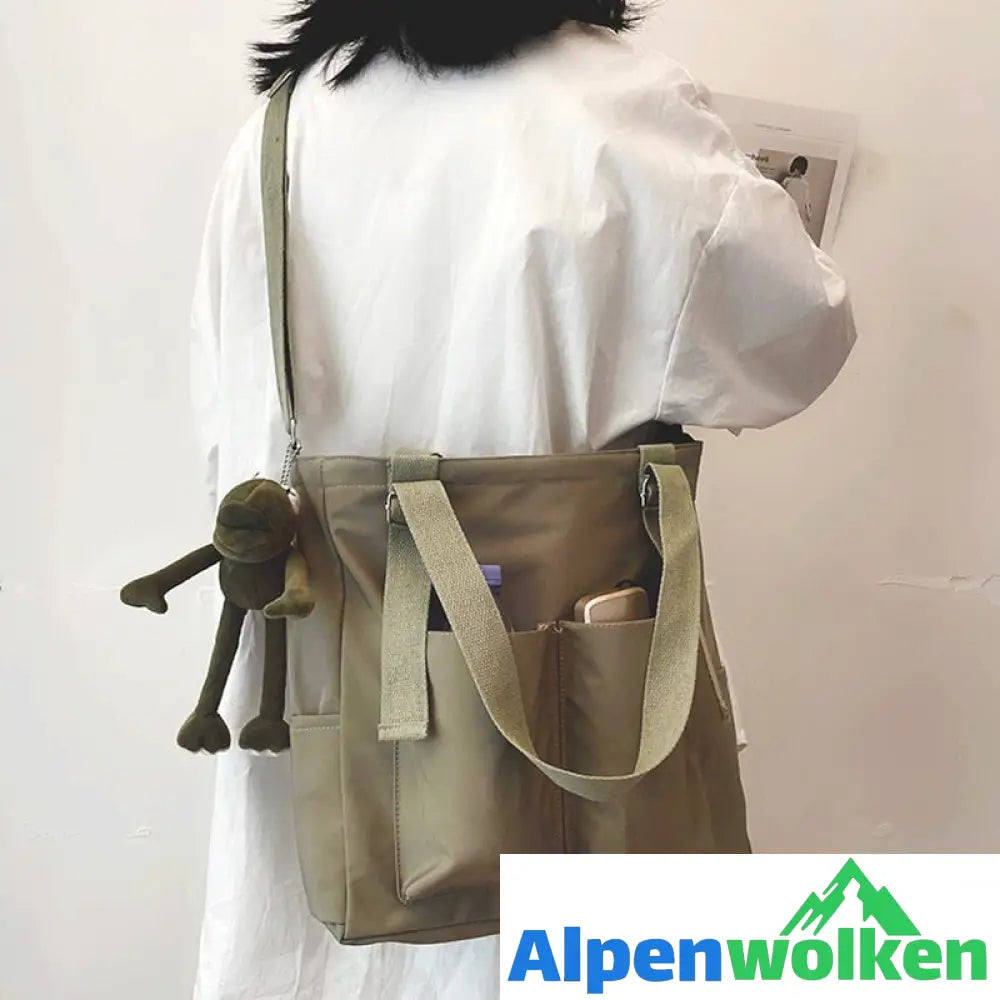 Alpenwolken - Damen Tasche Shopper Einfache Mode Reißverschluss Handtaschen Nylon Wasserdicht Solid Crossbody Große Kapazität Tote Umhängetaschen Für Frauen