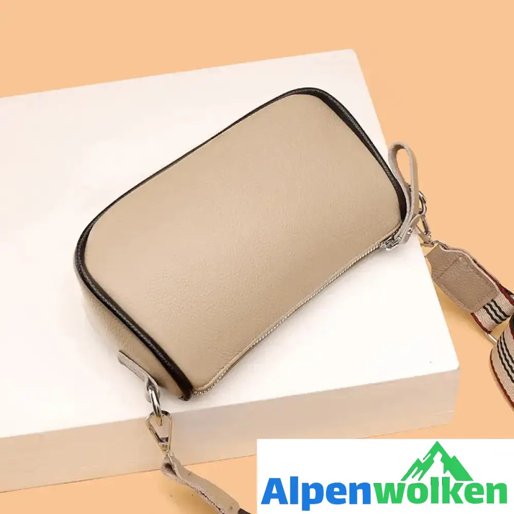 Alpenwolken - Damen Umhängetasche aus Leder mit großem Fassungsvermögen Beige