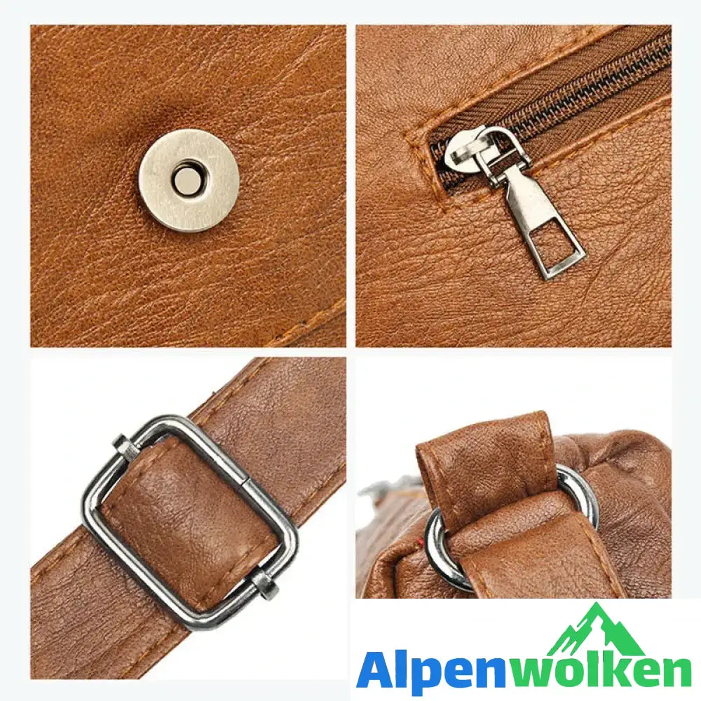 Alpenwolken - Damen-Umhängetasche aus weichem Leder mit mehreren Taschen