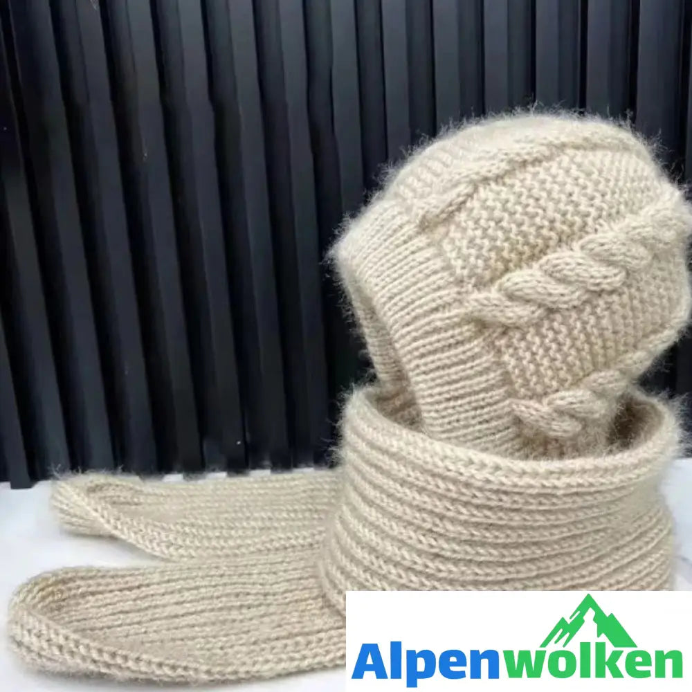 Alpenwolken - Damen Verdickter Warmer Einteiliger Hutschal