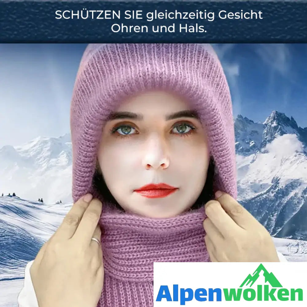 Alpenwolken - Damen Verdickter Warmer Einteiliger Hutschal