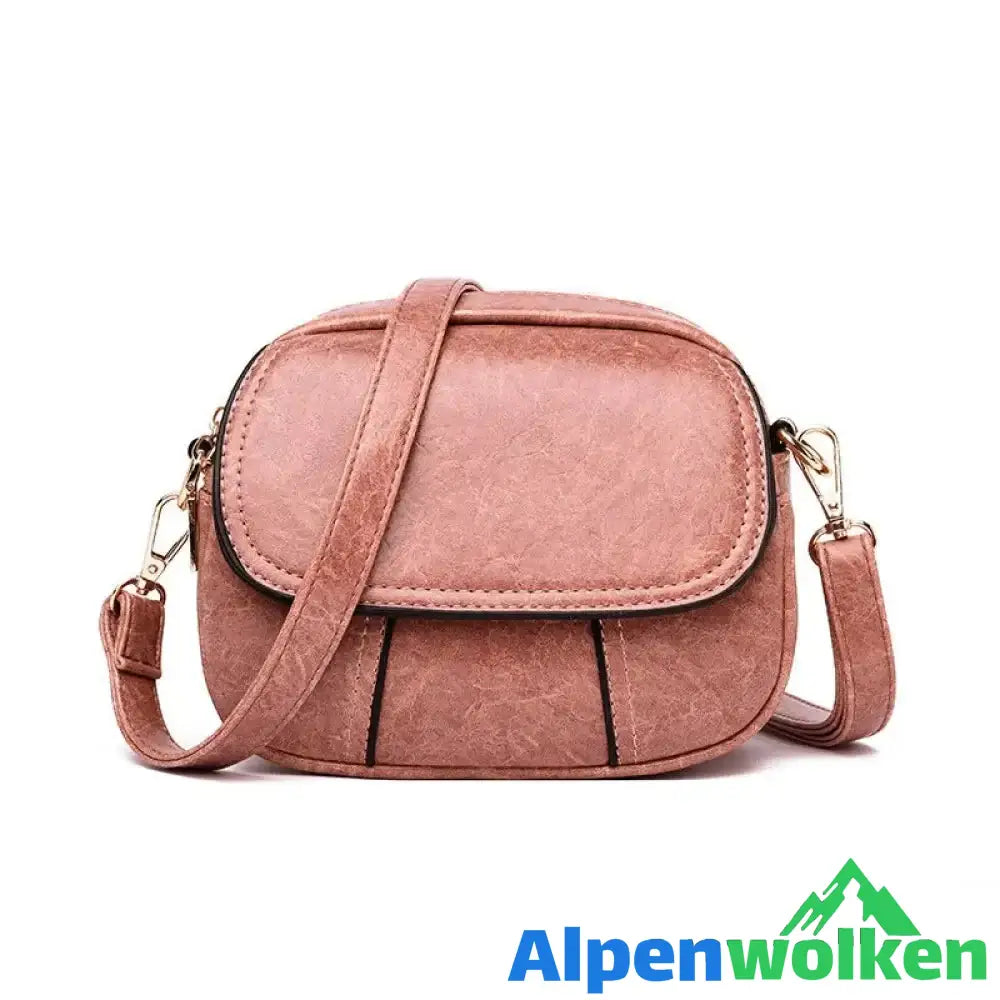 Alpenwolken - Damen Vielseitige Umhängetasche aus weichem Leder Rosa