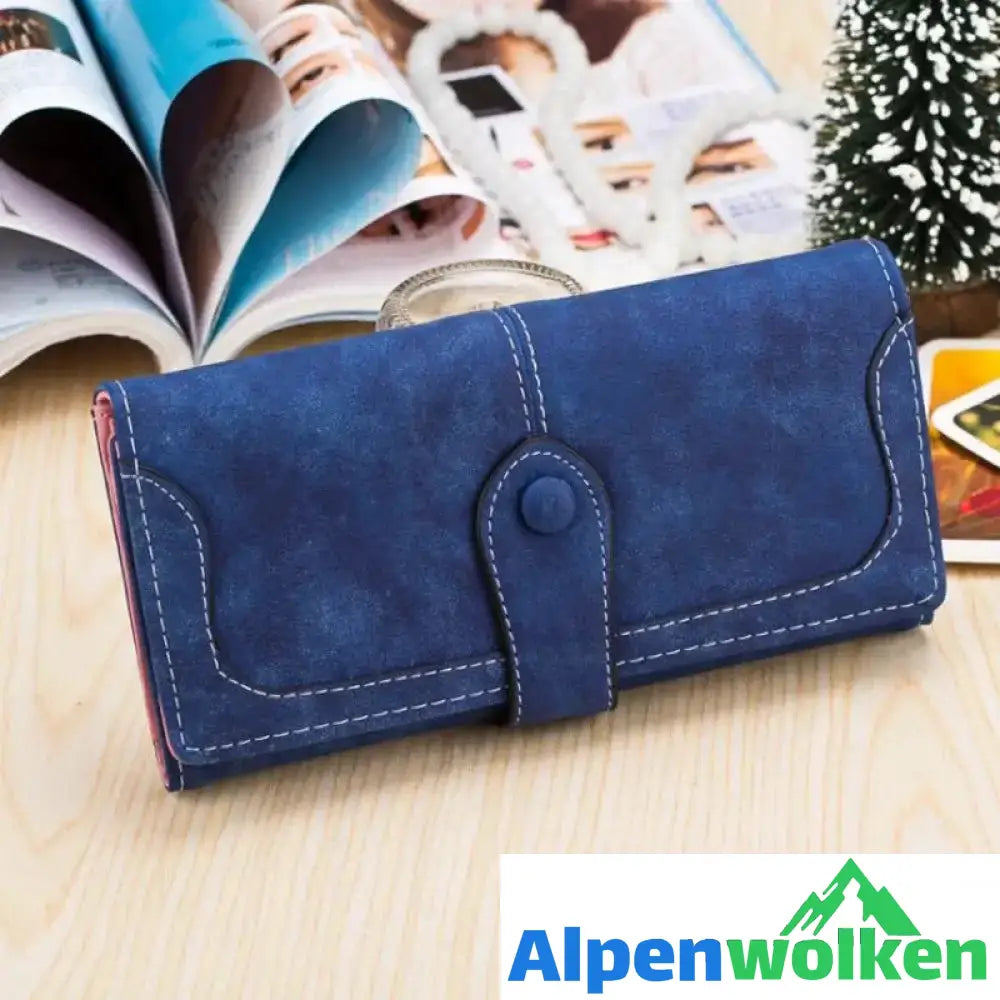 Alpenwolken - Damen Vintage gefrostete Brieftasche Dunkelblau