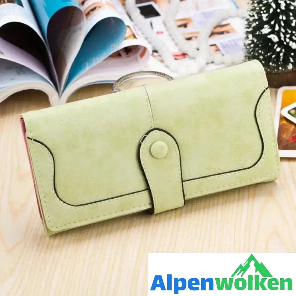 Alpenwolken - Damen Vintage gefrostete Brieftasche Grün