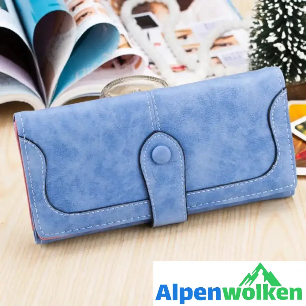 Alpenwolken - Damen Vintage gefrostete Brieftasche Hellblau