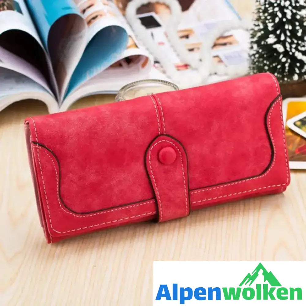 Alpenwolken - Damen Vintage gefrostete Brieftasche Rot