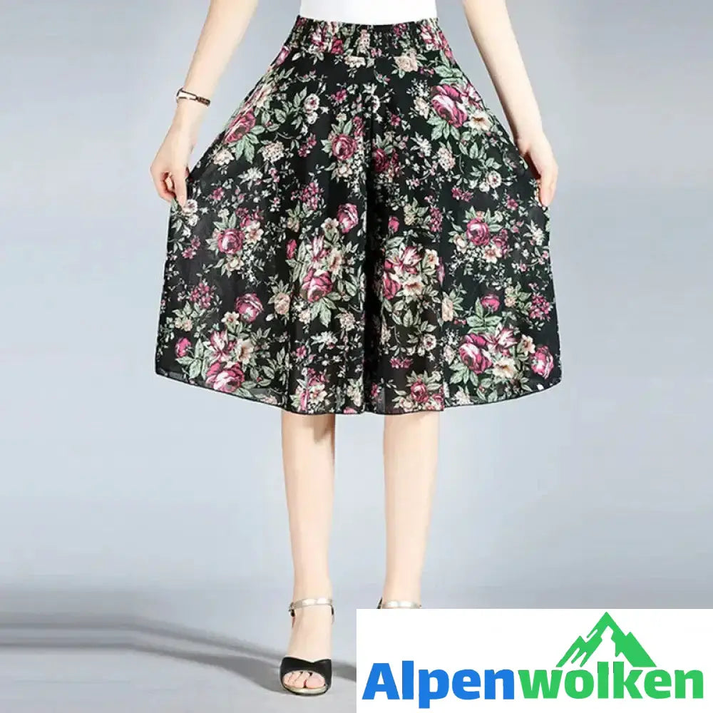 Alpenwolken - Damen Vintage-Stil weitem Bein Culottes Stil 01