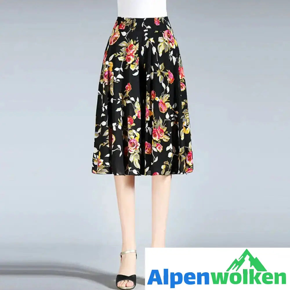 Alpenwolken - Damen Vintage-Stil weitem Bein Culottes Stil 03