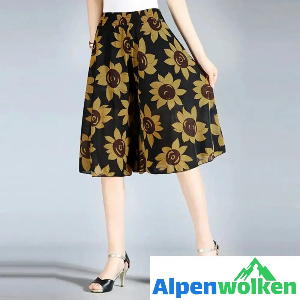 Alpenwolken - Damen Vintage-Stil weitem Bein Culottes Stil 05