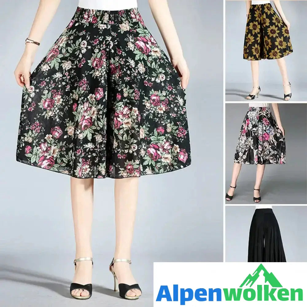 Alpenwolken - Damen Vintage-Stil weitem Bein Culottes