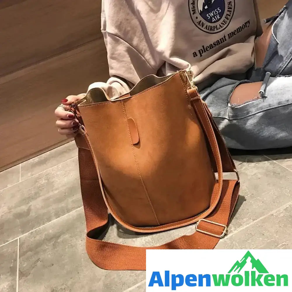 Alpenwolken - Damen Vintage Umhängetasche mit großer Kapazität