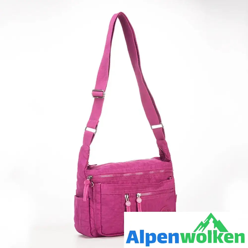 Alpenwolken - Damen Wasserdichte Reisetasche aus Nylon mit mehreren Taschen Fuchsia