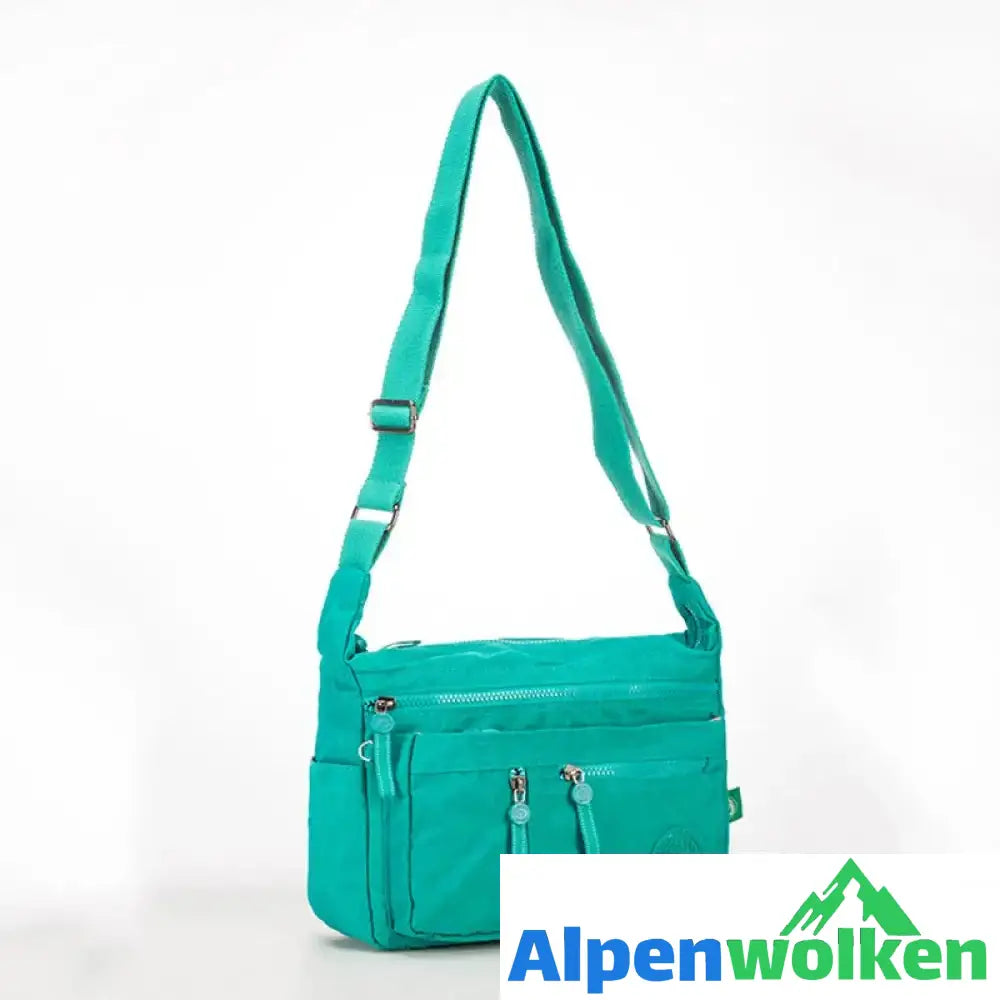 Alpenwolken - Damen Wasserdichte Reisetasche aus Nylon mit mehreren Taschen Grün