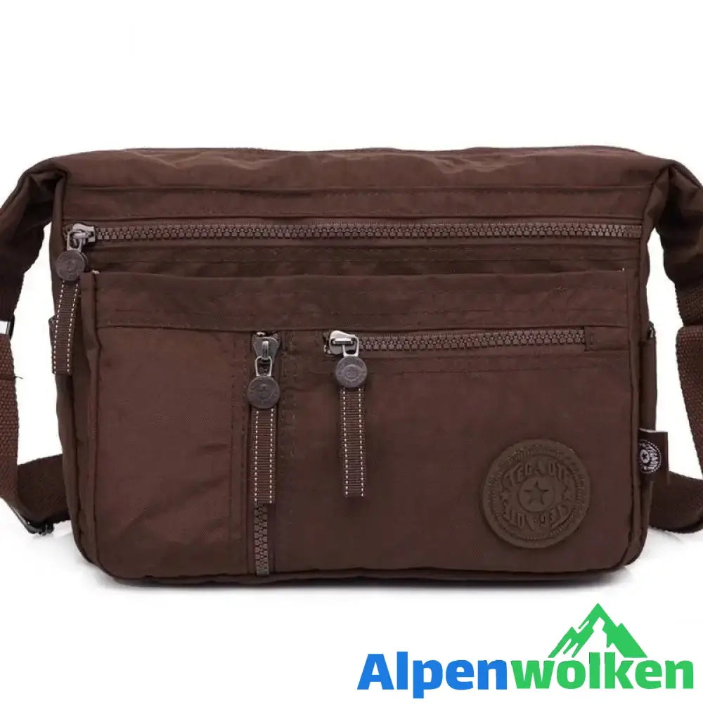 Alpenwolken - Damen Wasserdichte Reisetasche aus Nylon mit mehreren Taschen Kaffee