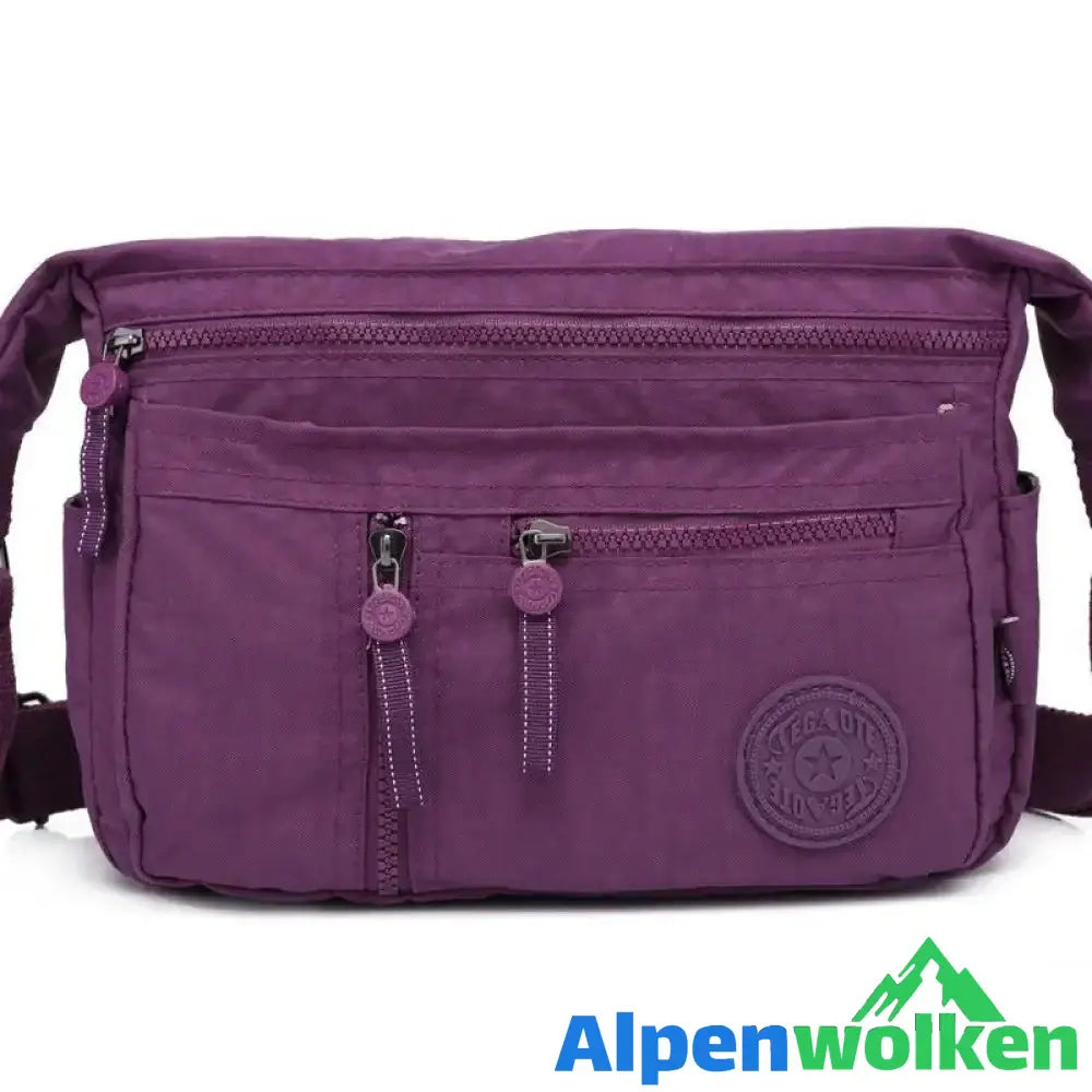 Alpenwolken - Damen Wasserdichte Reisetasche aus Nylon mit mehreren Taschen Lila