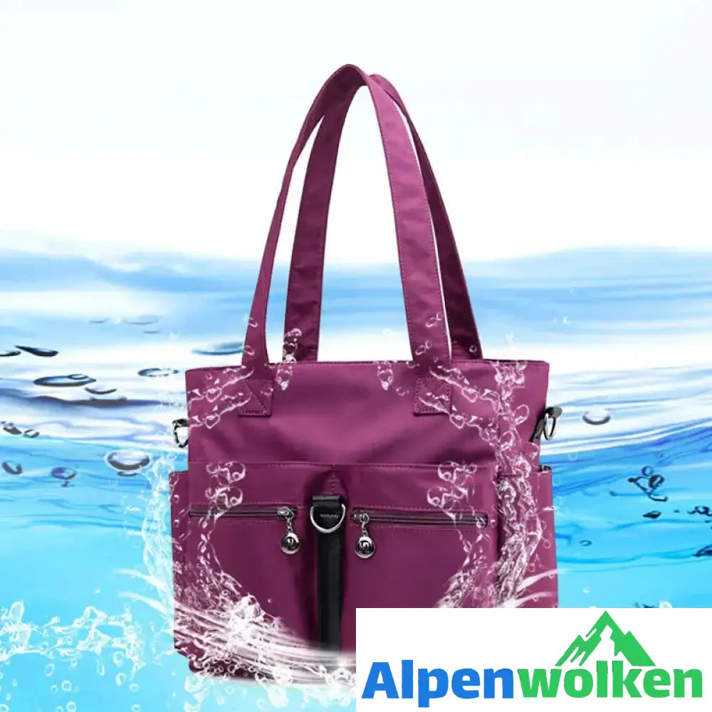 Alpenwolken - Damen wasserdichte Reisetasche aus Nylongewebe mit großer Kapazität