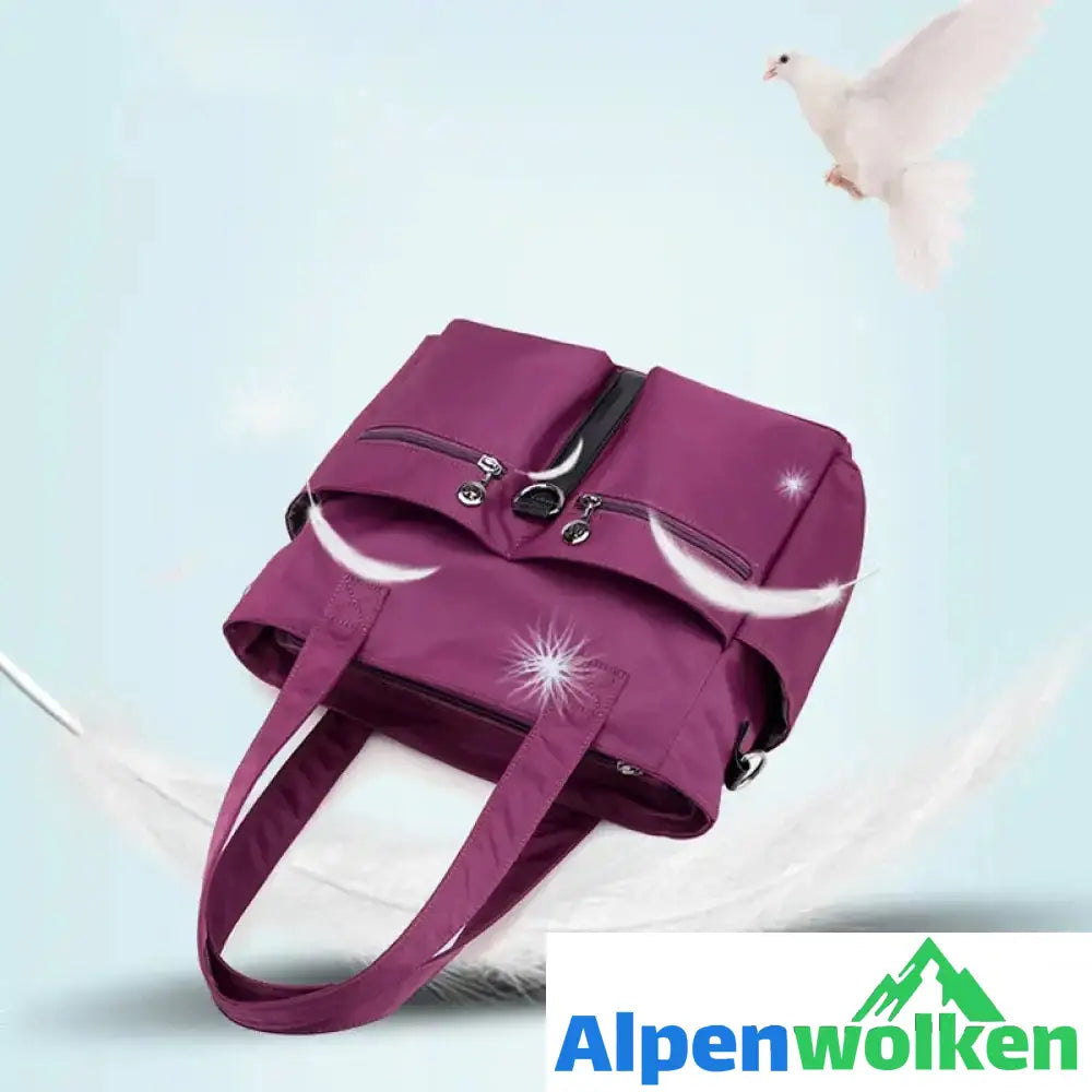 Alpenwolken - Damen wasserdichte Reisetasche aus Nylongewebe mit großer Kapazität