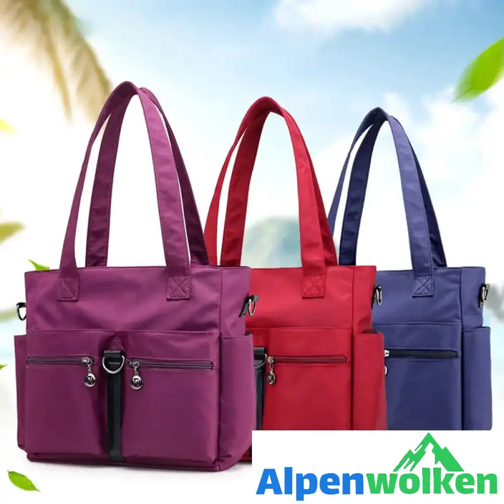 Alpenwolken - Damen wasserdichte Reisetasche aus Nylongewebe mit großer Kapazität