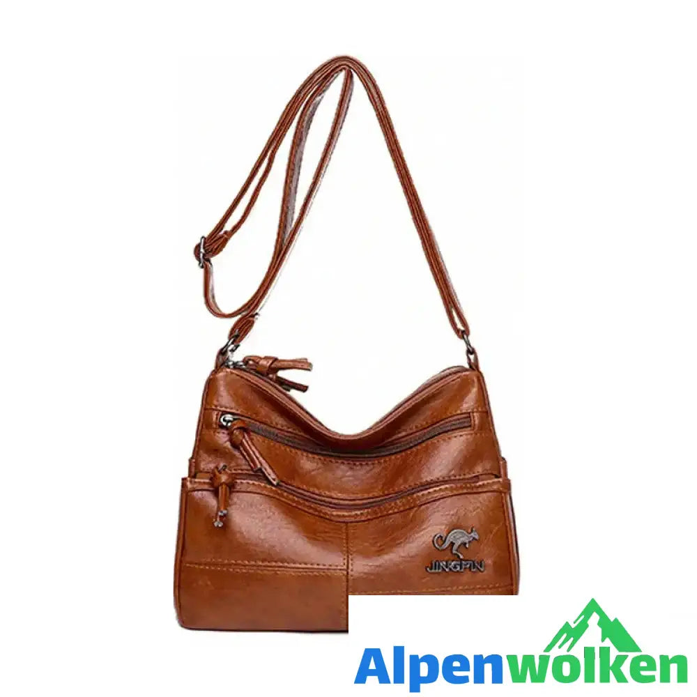 Alpenwolken - Damen Weiche Ledertasche