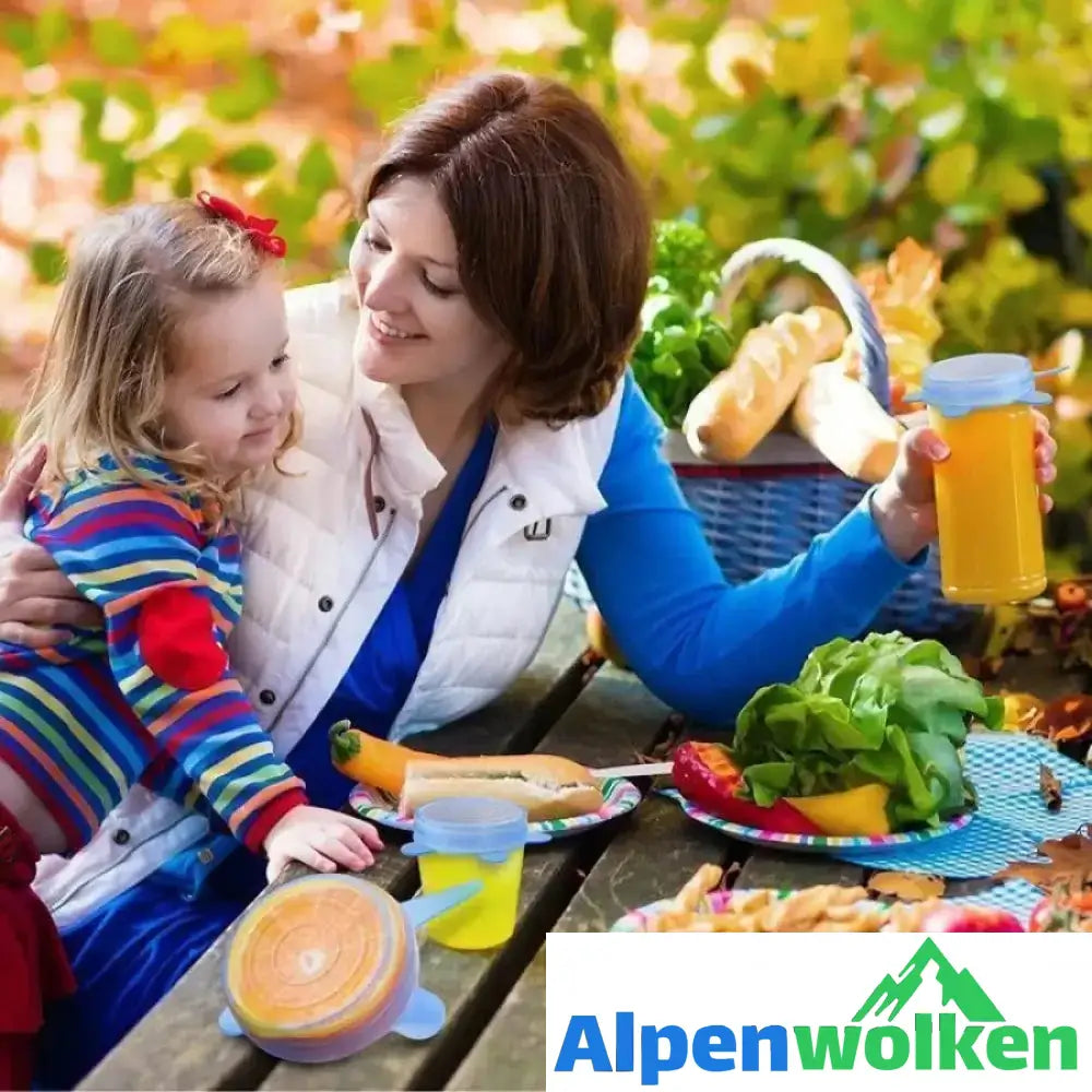 Alpenwolken - Dehnbare Frischhalte Silikondeckel, 6 Stücke