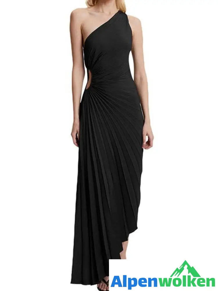 Alpenwolken - Delfina Pleated Dress Schwarz