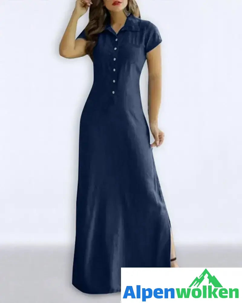 Alpenwolken - Denim-Imitat-Kleid