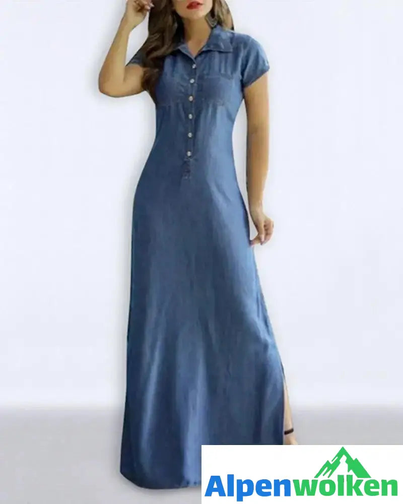 Alpenwolken - Denim-Imitat-Kleid